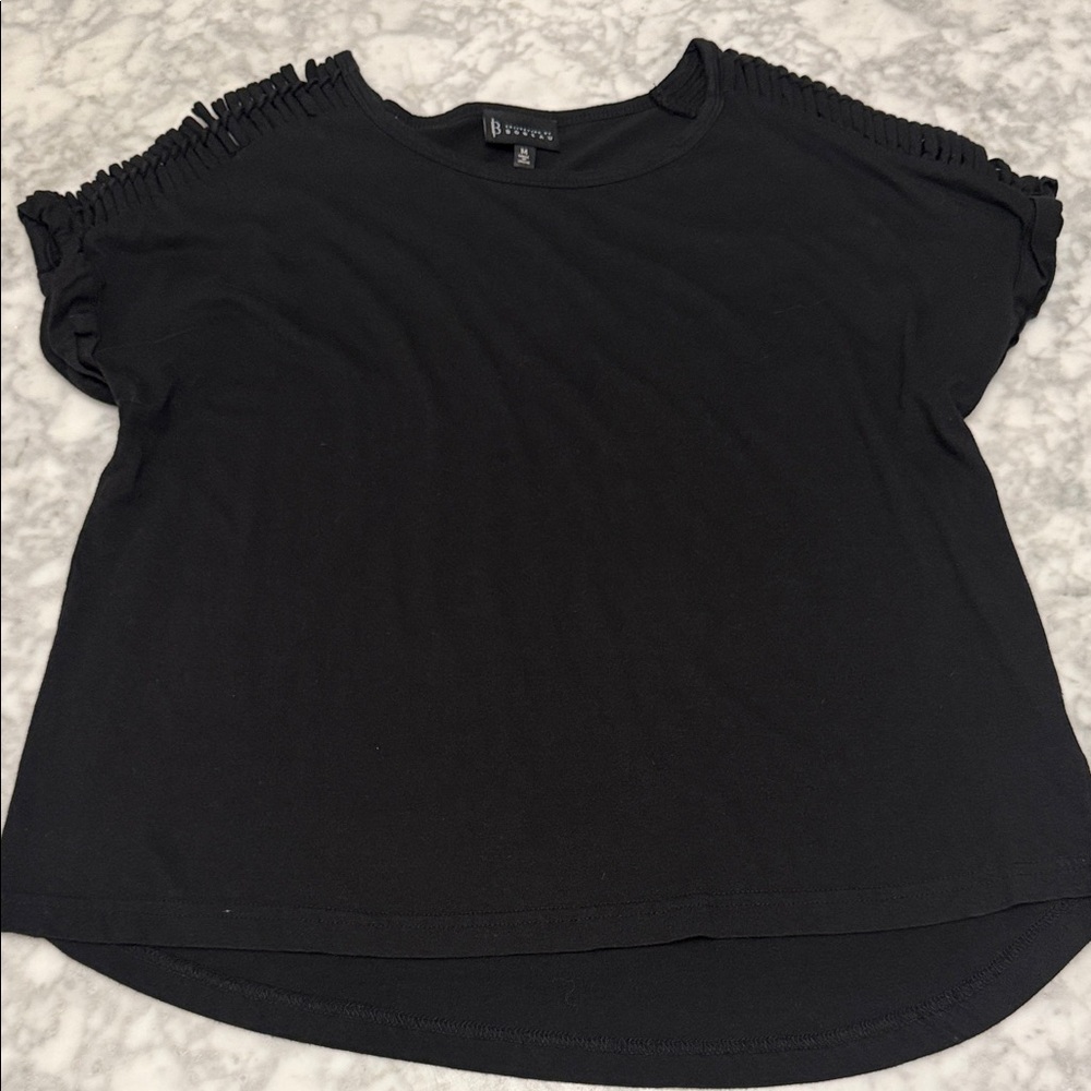 Bobeau Elegant Black Short Sleeve Tee